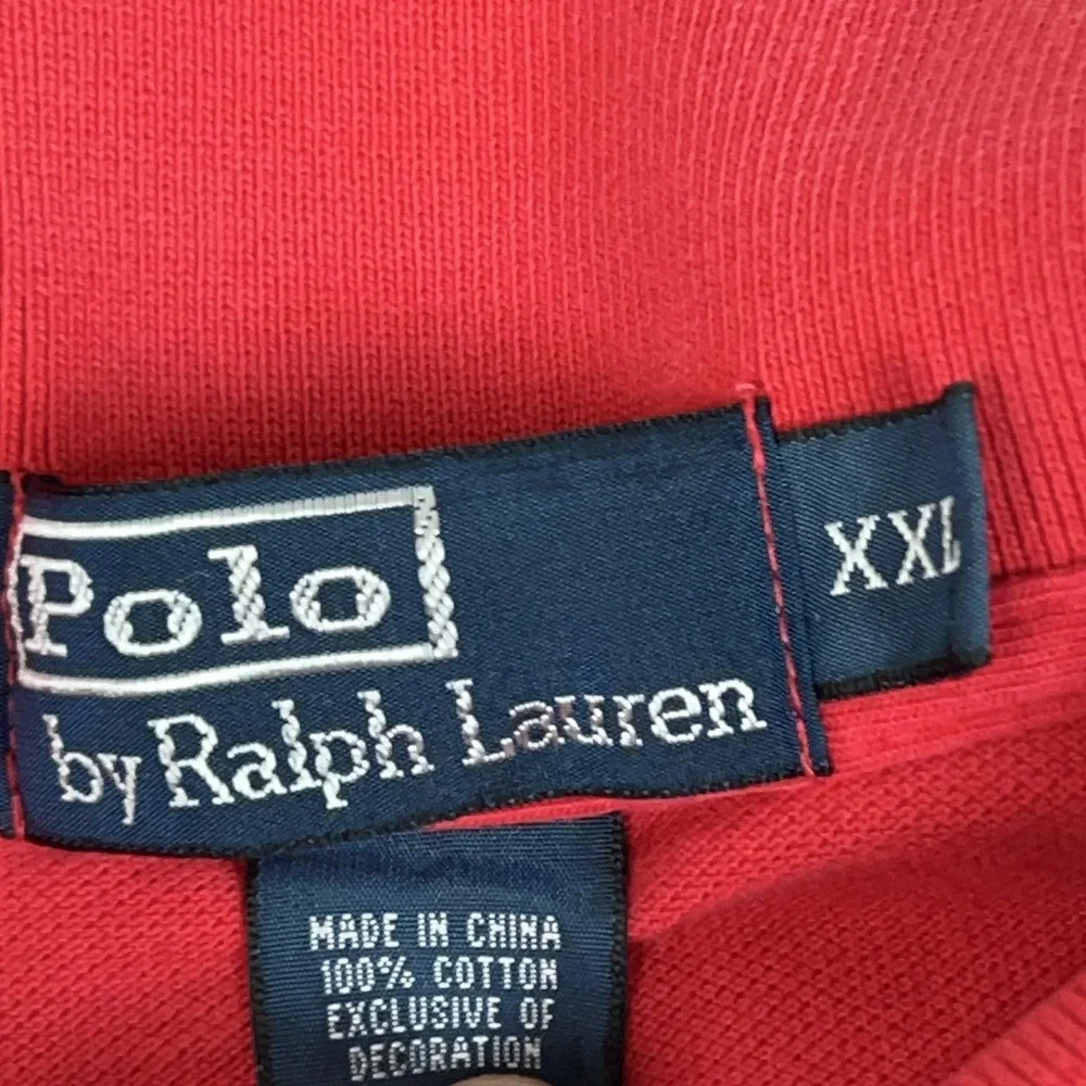 Polo Ralph Lauren Polo Shirt‎ Mens 2XL Red Cotton Blue Pony Preppy Logo Casual
